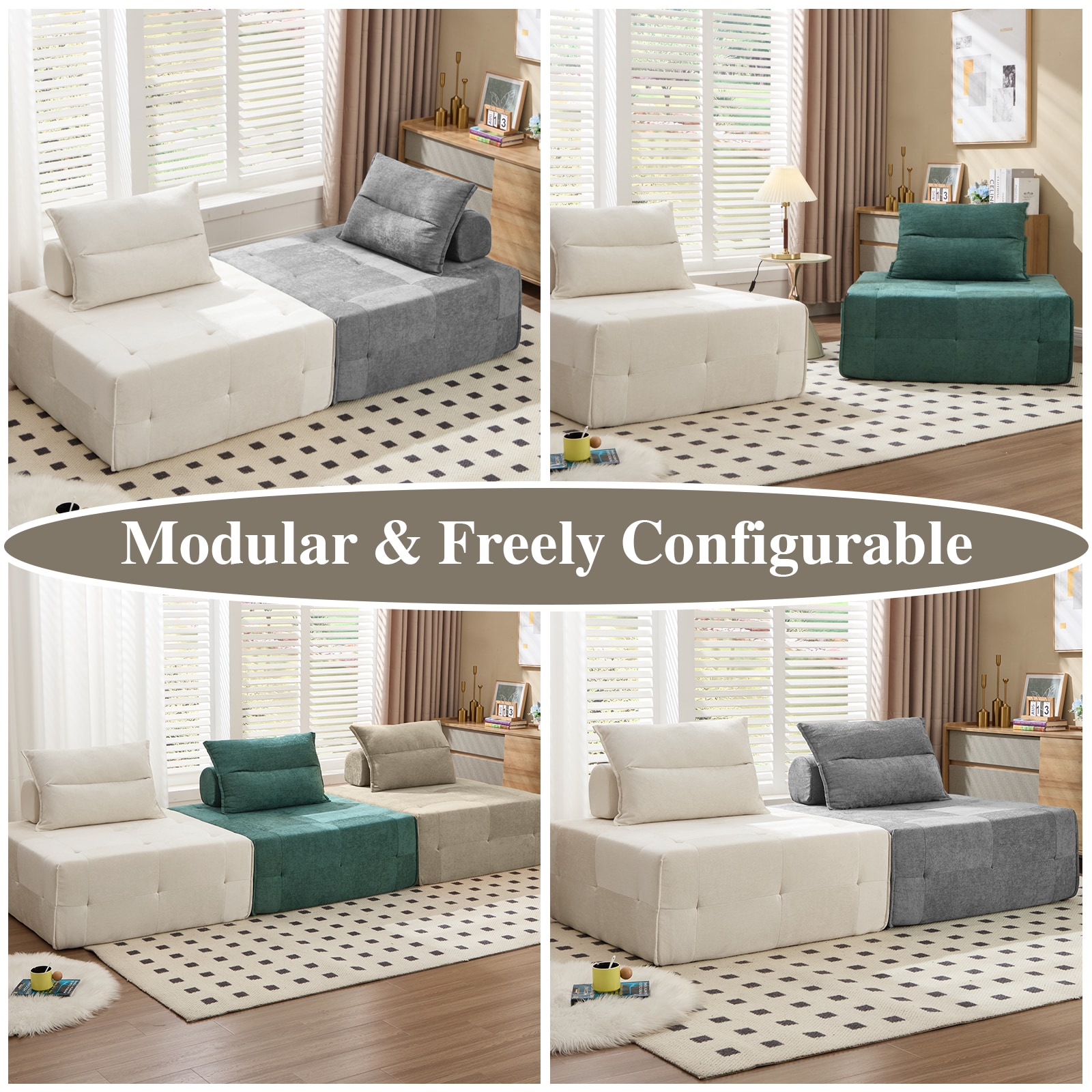 Modular Sectional Sofa With Deep Seat And Adjustable Backrest_voghion.com